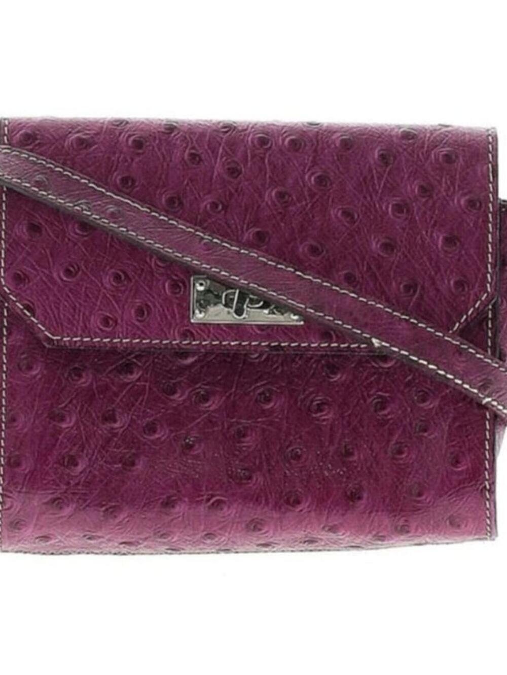 Purple Leather Crossbody Bag